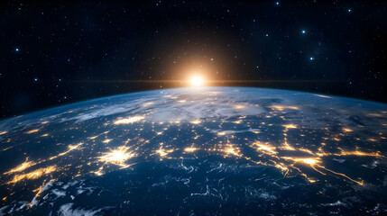 A digital image from Adobe Stock shows the earth at night