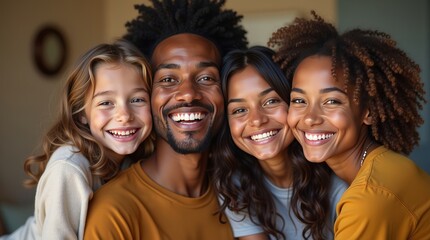 Photo of happy family at home