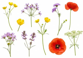 Obraz premium Red poppies isolated on white