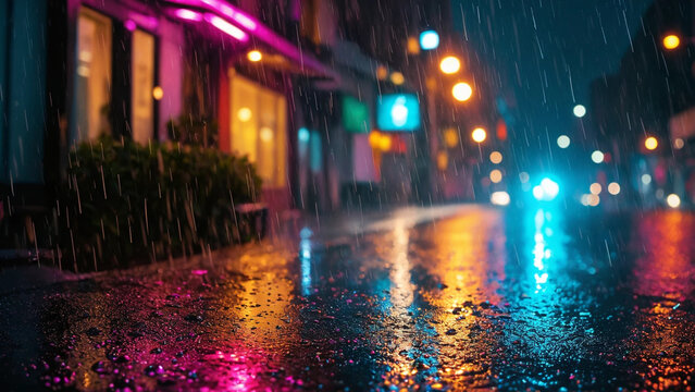 Mesmerizing Colorful Rain Falling Gracefully, Blending Light, Motion, and Vivid Abstract Beauty