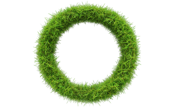 Patch of fresh green lawn grass, cut out