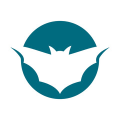 flying bat logo design flapping wings