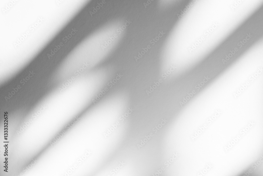 Aufkleber wall interior background, studio and backdrops show products.with shadow from window color white and