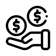 Hands with Money line icon