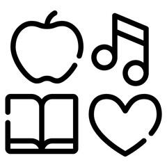 Colorful Icon Set for Educational Purposes