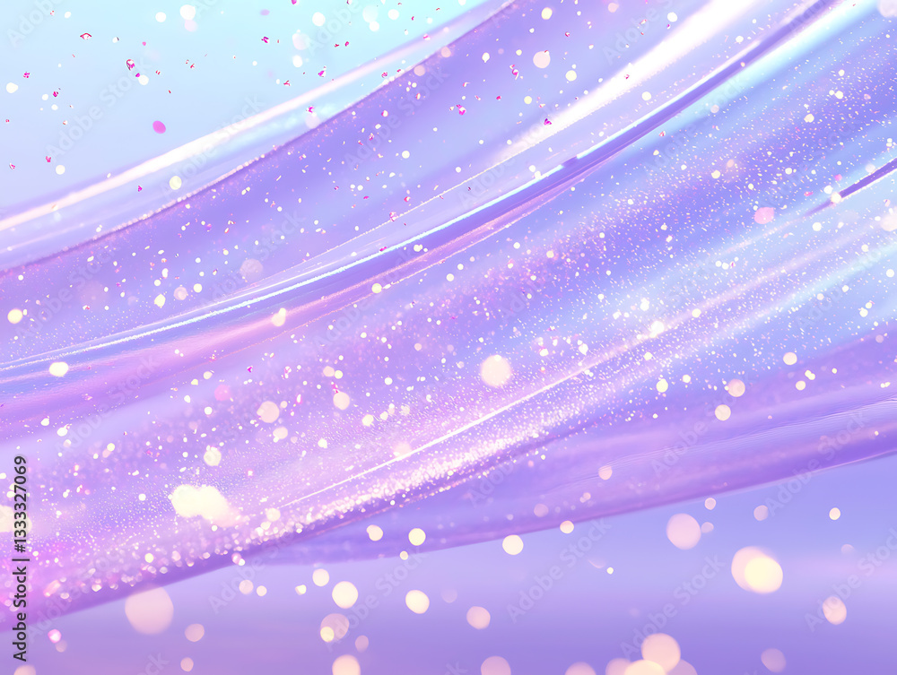 Poster sparkling abstract waves of light with glitter digital art soft colors modern design creative concep