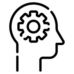 Creative Brain Gear Icon for Innovative Ideas