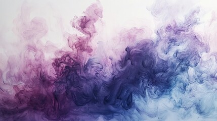 Fototapeta premium Abstract colorful smoke swirls in shades of purple, pink, and blue creating a dreamy and ethereal background design