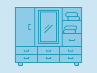 Closet icon. Furniture and Interior vector icon concept. Simple vector line icon.