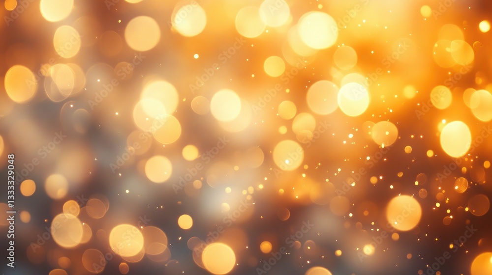 Poster vibrant and soft golden bokeh background with warm lighting and abstract elements for creative proje