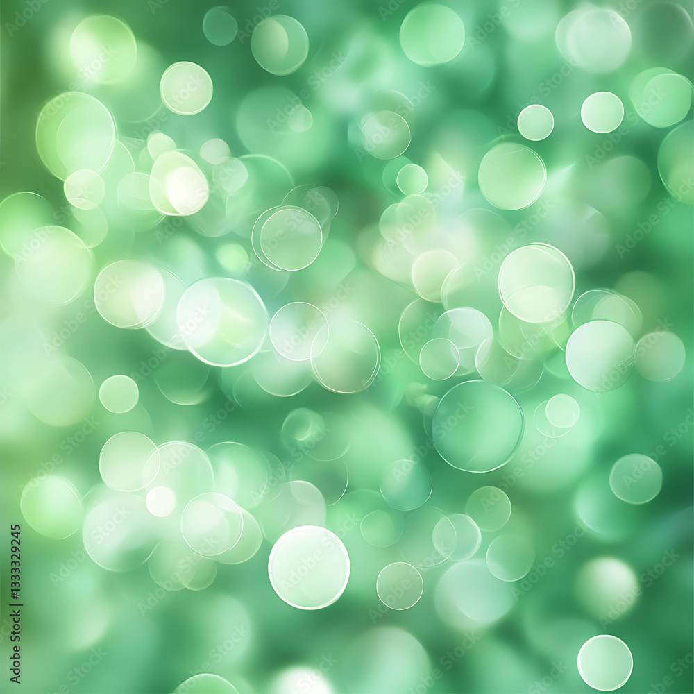 Poster bokeh effect in nature abstract image green color palette soft focus artistic concept