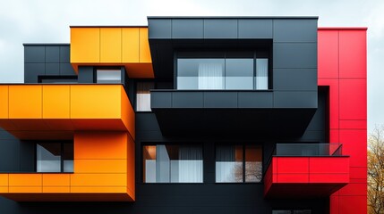 Modern architecture with geometric design
