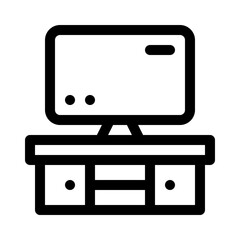 Tv stand line icon