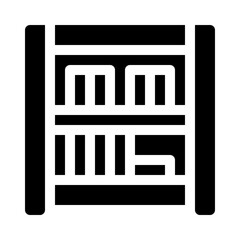 Bookshelf glyph icon