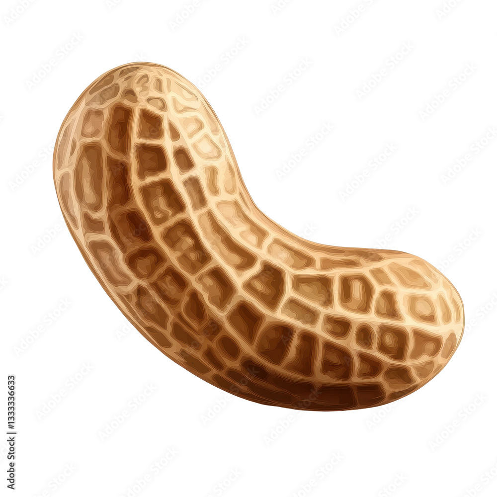 Aufkleber peanut isolated on a transparent transparent background showcasing its textured shell and shape deta