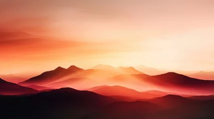 Sunset serenity over majestic mountains nature landscape warm horizon panoramic view tranquil scene