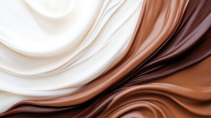 Obraz premium Elegant artistry cream and chocolate swirls in culinary presentation