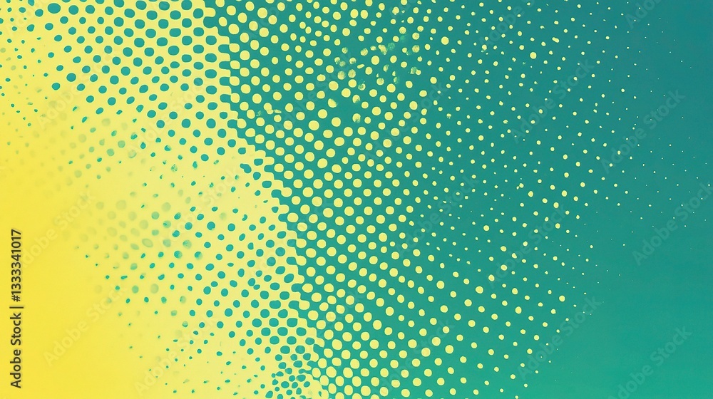Poster gradient halftone pattern in green and yellow with soft transitions