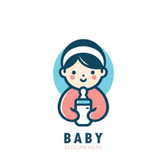 toddler and bottle logo template