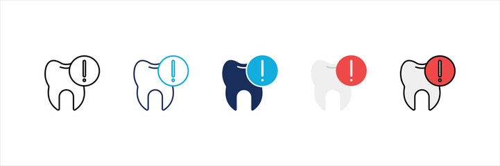 Dental Irregularities Multi Style Icon Set