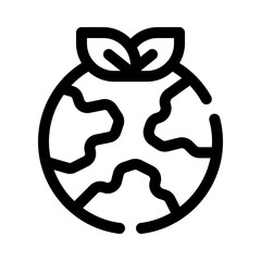 Earth with Leaf line icon