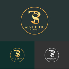  Letter TSP Beauty Logo with Ornament Circle