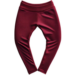 A Pair of Fleece Lined Leggings in Deep Red Isolated on Transparent Background