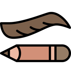 eyebrow pencil filled outline icon