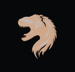 black background dinosaur head