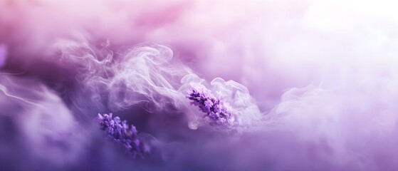 Fototapeta premium Banner with soft focused Lavender flowers at sunset Blooming Violet fragrant lavender flower summer landscape Growing Lavender, harvest, perfume ingredient, aromatherapy Lavender field, copy space