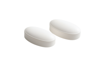  white pills floating in the air, cut out