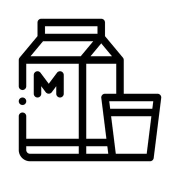 recommend clip art: Milk carton line icon