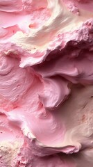 Swirled pink and white frosting provides a delicious aesthetic surface design