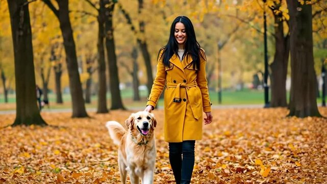 A young woman in a lively park, playing with a g