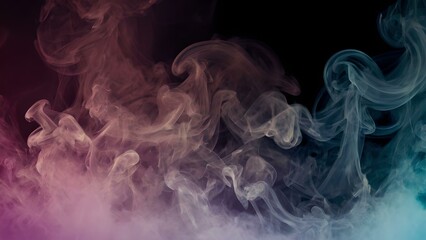 Mesmerizing Atmospheric Smoke Swirling in Abstract Colorful Background, Close-Up Artistic Visual