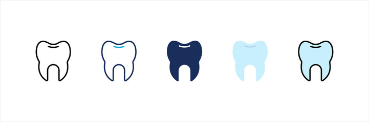 Tooth Multi Style Icon Set