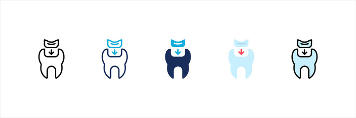 Dental Filling Multi Style Icon Set