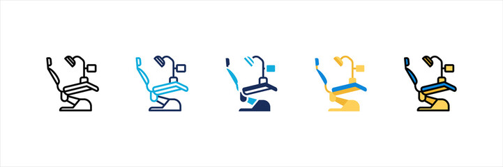 Dentist Chair Multi Style Icon Set