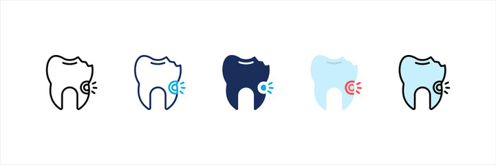 Tooth Pain Multi Style Icon Set