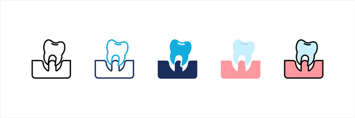Loose Tooth Multi Style Icon Set