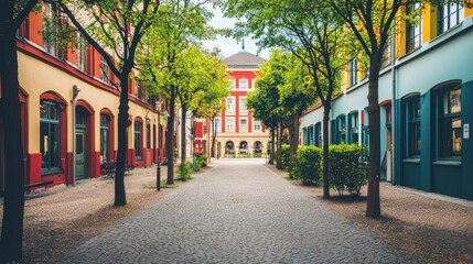 Fototapeta premium Charming Colorful Street in European City