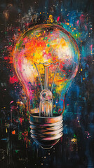 Colorful abstract lightbulb