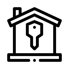 House with Key line icon