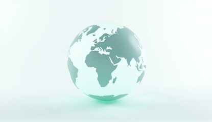 Fototapeta premium Global holographic model of earth digital design minimalist style