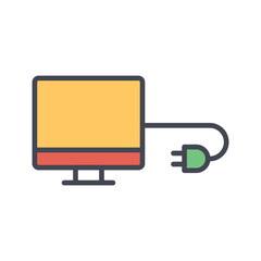Monitor Cable Vector Icon