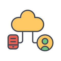 Hybrid Cloud Vector Icon