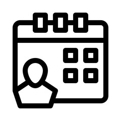 Calendar with Person line icon