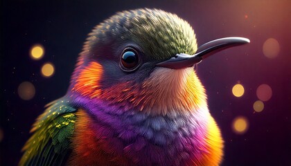 웃고있는 귀여운 벌새