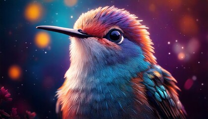 웃고있는 귀여운 벌새