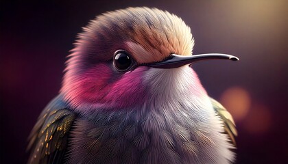 웃고있는 귀여운 벌새